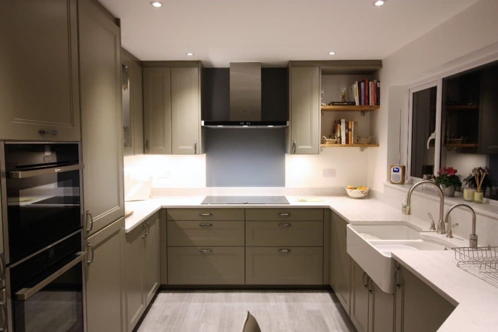 contemporary kitchen and cloakroom