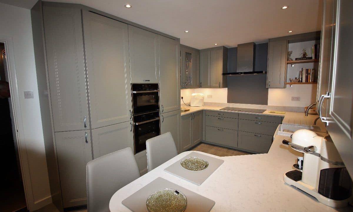 contemporary kitchen and cloakroom