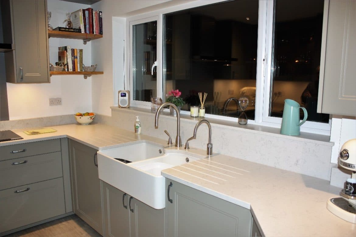 contemporary kitchen and cloakroom