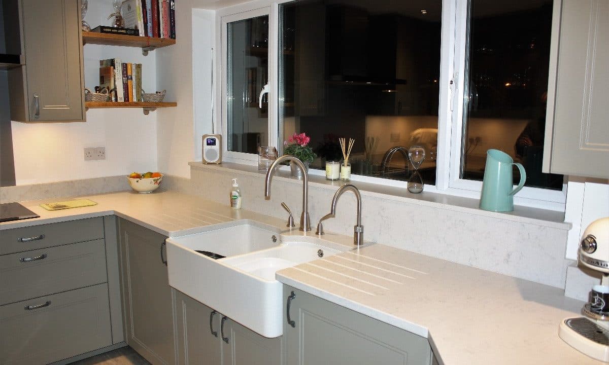 contemporary kitchen and cloakroom